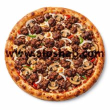 پیتزای گوشت و قارچ تک نفره