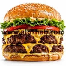 دابل چیزبرگر ذغالی