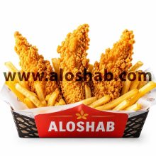 فیله مرغ سوخاری ۳ تکه و سیب زمینی