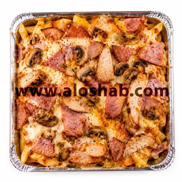 سیب زمینی تنوری ژامبون و قارچ و پنیر